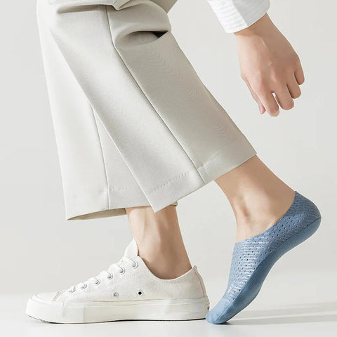 Men's 6-Pair Invisible No-Show Ice Silk Socks: Cool, Breathable, Non-Slip Comfort Men's 6-Pair Invisible No-Show Ice Silk Socks: Cool, Breathable, Non-Slip Comfort