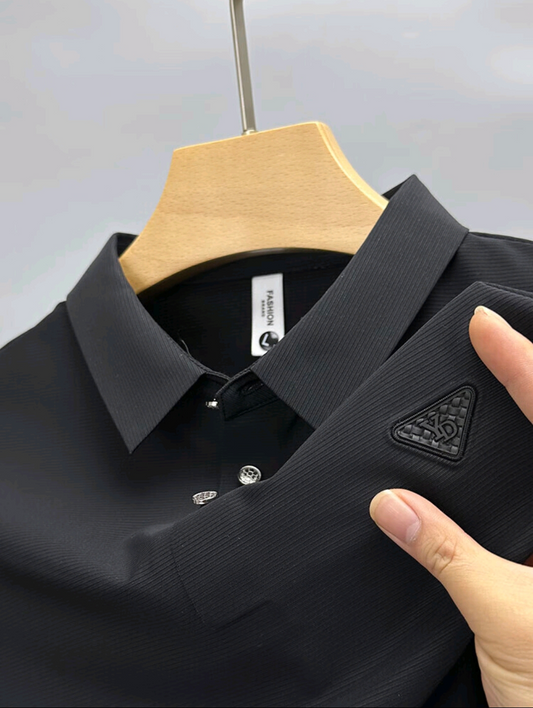 Men's Sophisticated Weave Polo: Effortless Style, Wrinkle-Free Confidence