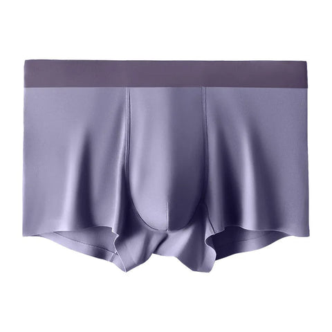 Men's Seamless Ice Silk Boxer Briefs: Breathable, Antibacterial Comfort