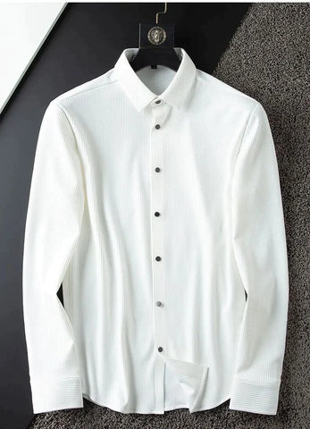 Luminous White Lavish Striped Shirt