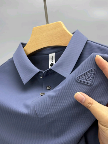 Men's Sophisticated Weave Polo: Effortless Style, Wrinkle-Free Confidence