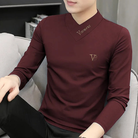 Elegance Embossed Long-Sleeve Polo