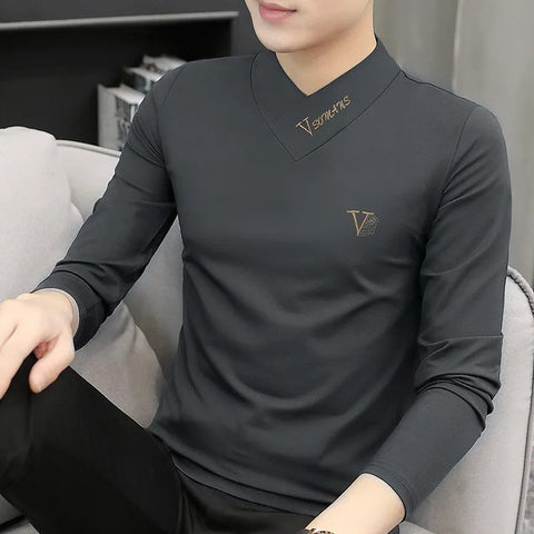 Elegance Embossed Long-Sleeve Polo