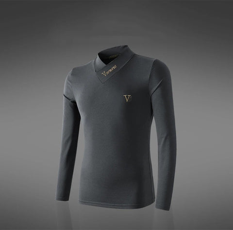 Elegance Embossed Long-Sleeve Polo