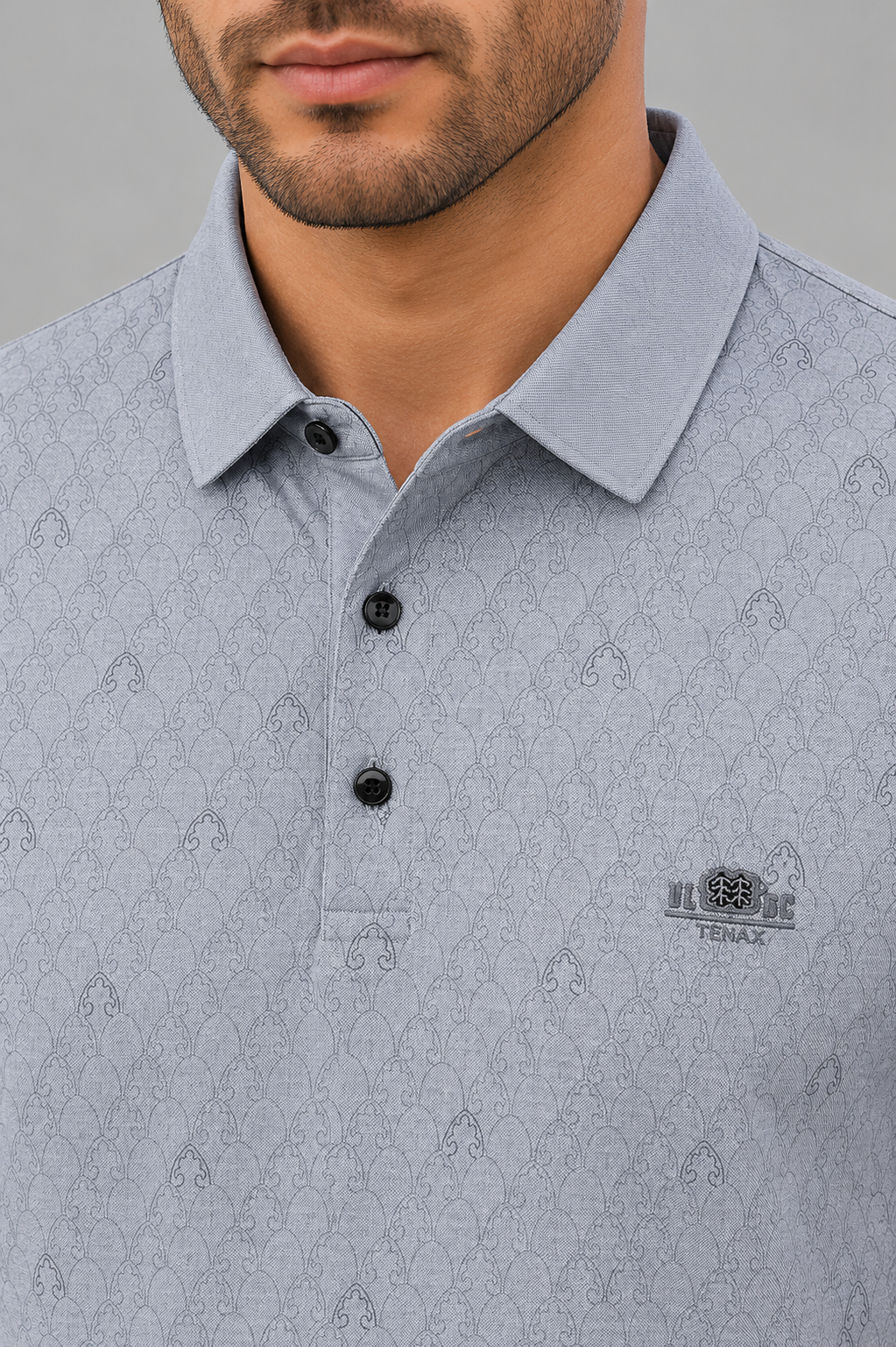 Men’s Teal Slim Fit Premium Textured Polo Collar T-Shirt