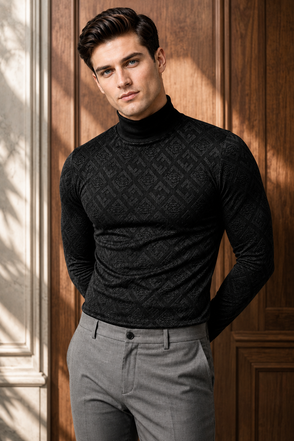 Obsidian Monogram High-Neck T-Shirt