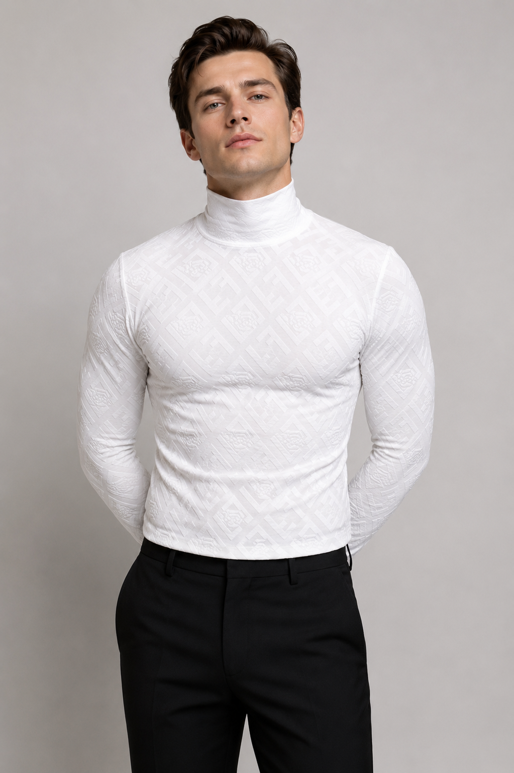 Obsidian Monogram High-Neck T-Shirt