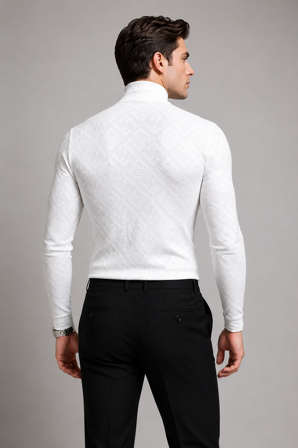 Obsidian Monogram High-Neck T-Shirt