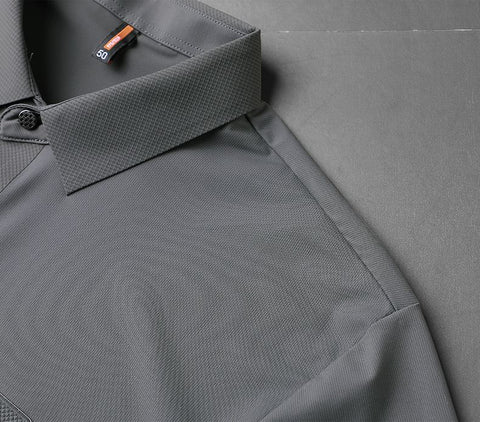 Elite Textured Triangle-Emblem Polo T-Shirt