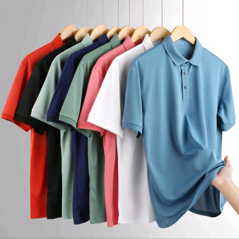 Men's Seamless Ice Silk Polo T-Shirt