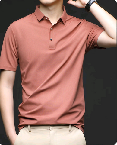 Men's Seamless Ice Silk Polo T-Shirt