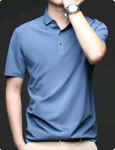 Men's Seamless Ice Silk Polo T-Shirt