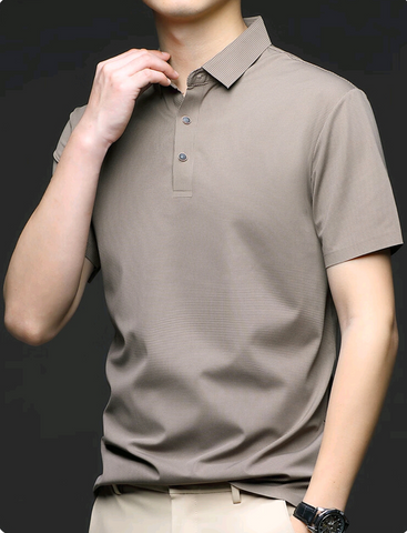 Men's Seamless Ice Silk Polo T-Shirt