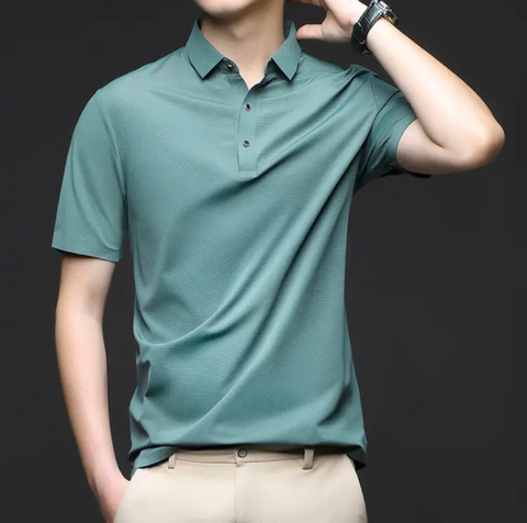 Men's Seamless Ice Silk Polo T-Shirt