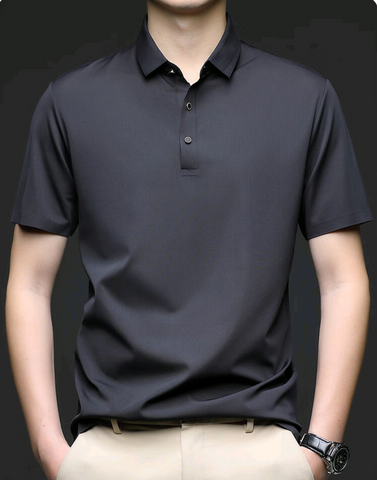 Men's Seamless Ice Silk Polo T-Shirt