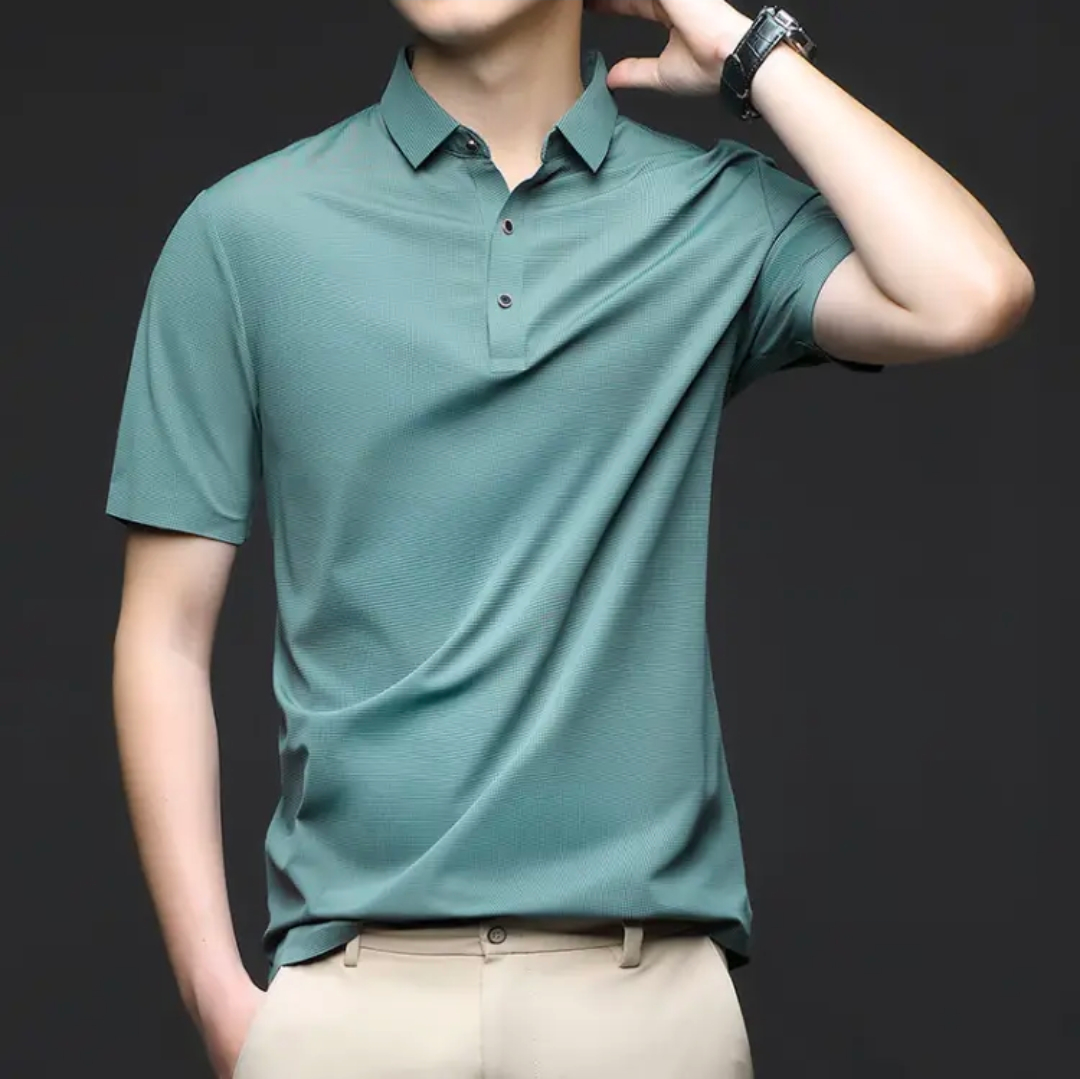 Men's Seamless Ice Silk Polo T-Shirt