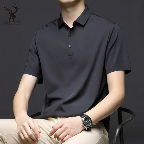 Men's Seamless Ice Silk Polo T-Shirt