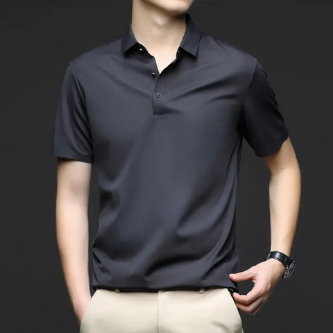 Men's Seamless Ice Silk Polo T-Shirt