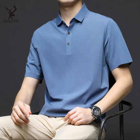 Men's Seamless Ice Silk Polo T-Shirt