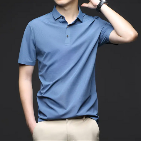 Men's Seamless Ice Silk Polo T-Shirt