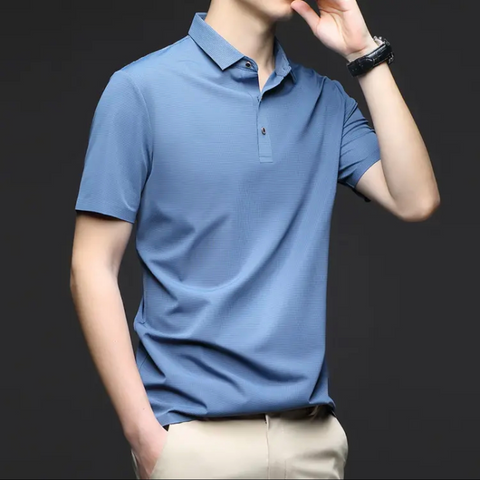 Men's Seamless Ice Silk Polo T-Shirt