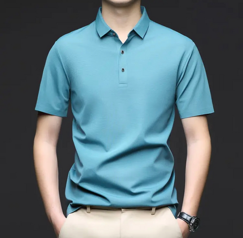 Men's Seamless Ice Silk Polo T-Shirt