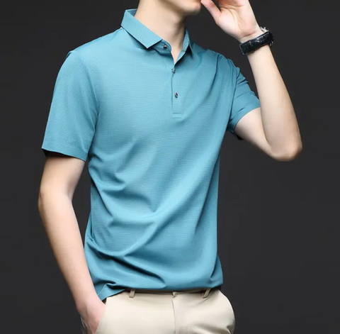 Men's Seamless Ice Silk Polo T-Shirt