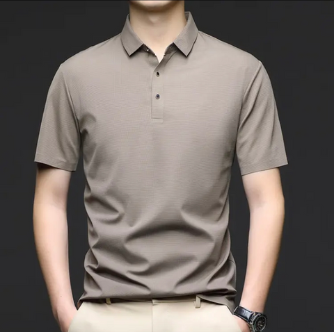 Men's Seamless Ice Silk Polo T-Shirt