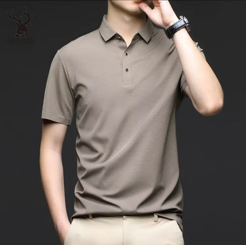 Men's Seamless Ice Silk Polo T-Shirt