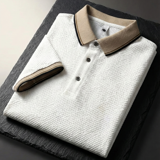 Verdant Crest Textura Polo T-Shirt