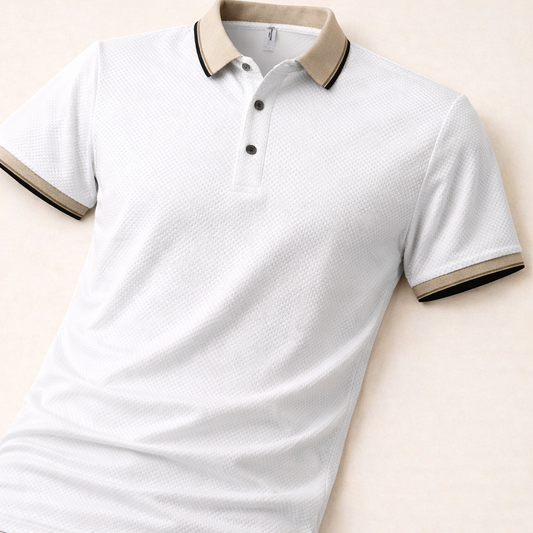 Verdant Crest Textura Polo T-Shirt