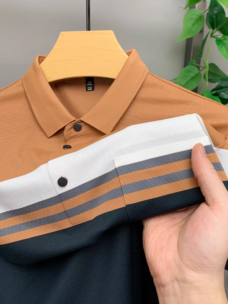 Terrafade Stripe Crest Polo T-Shirt