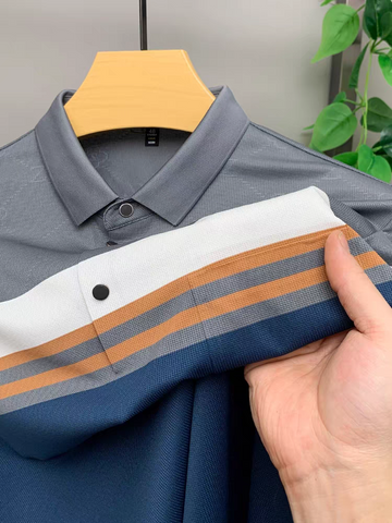 Terrafade Stripe Crest Polo T-Shirt