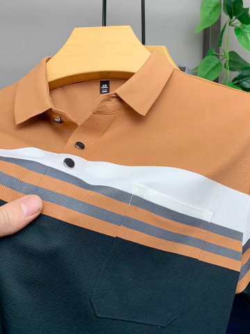 Terrafade Stripe Crest Polo T-Shirt