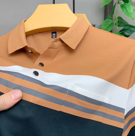 Terrafade Stripe Crest Polo T-Shirt