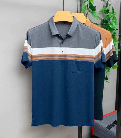 Terrafade Stripe Crest Polo T-Shirt