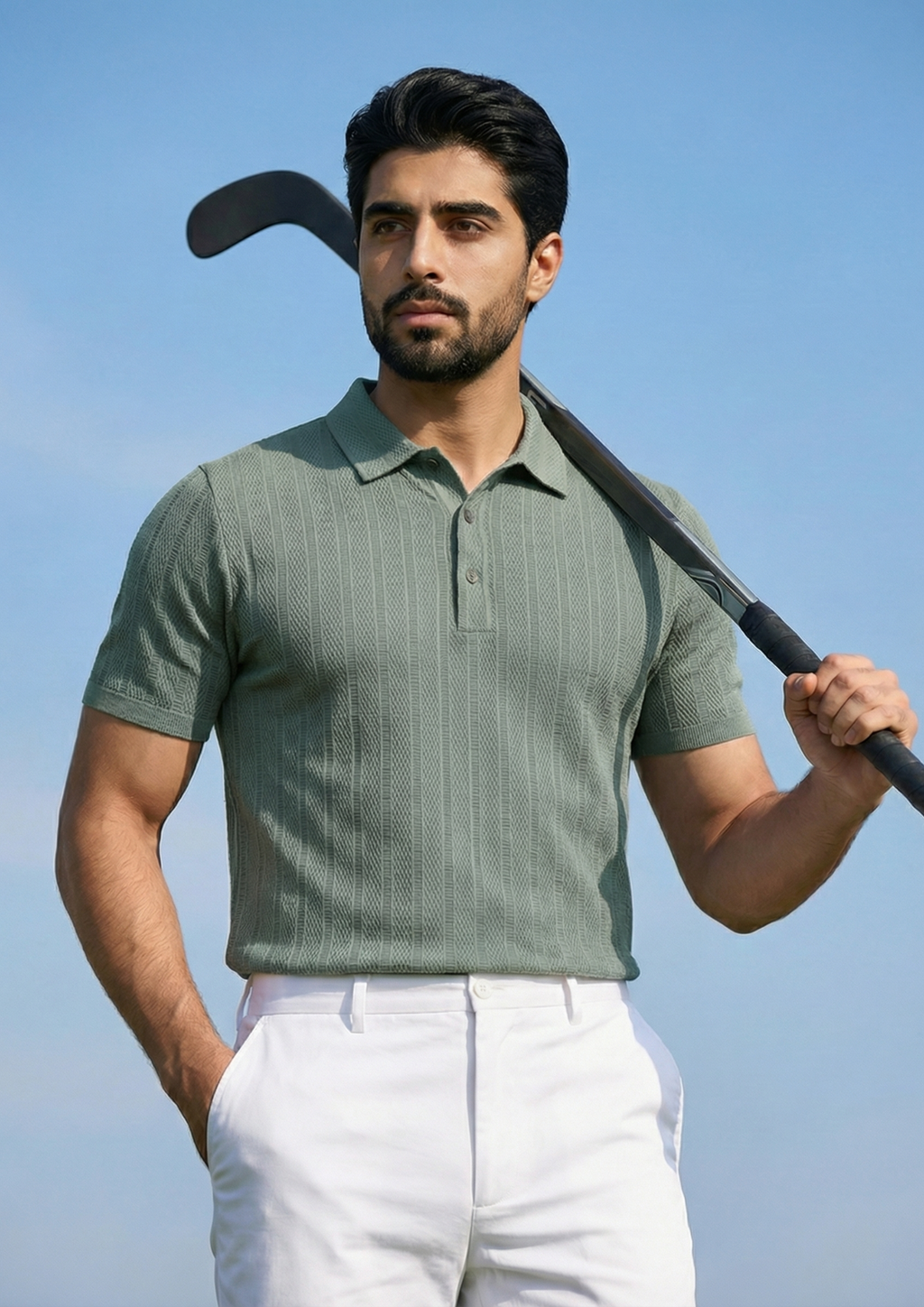 Emerald Drift Meshline Polo T-Shirt