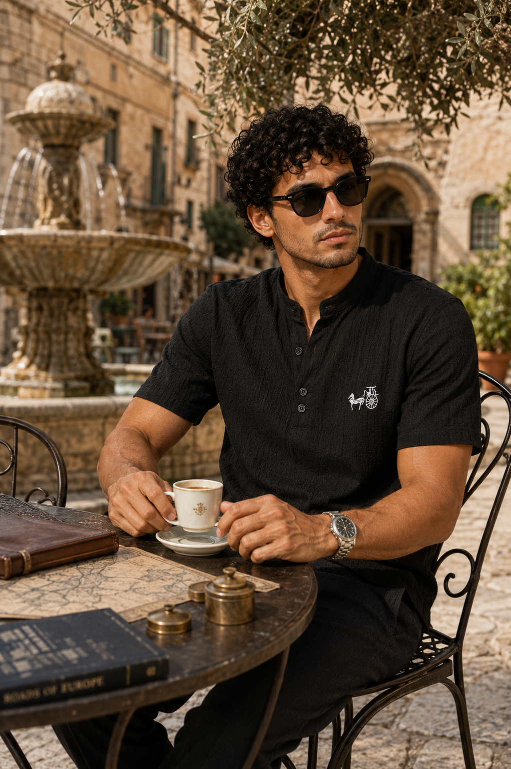 Embroidered Horse Carriage Shirt