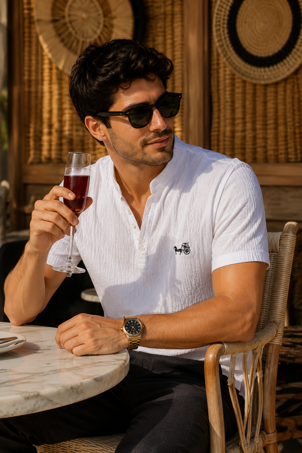 Embroidered Horse Carriage Shirt