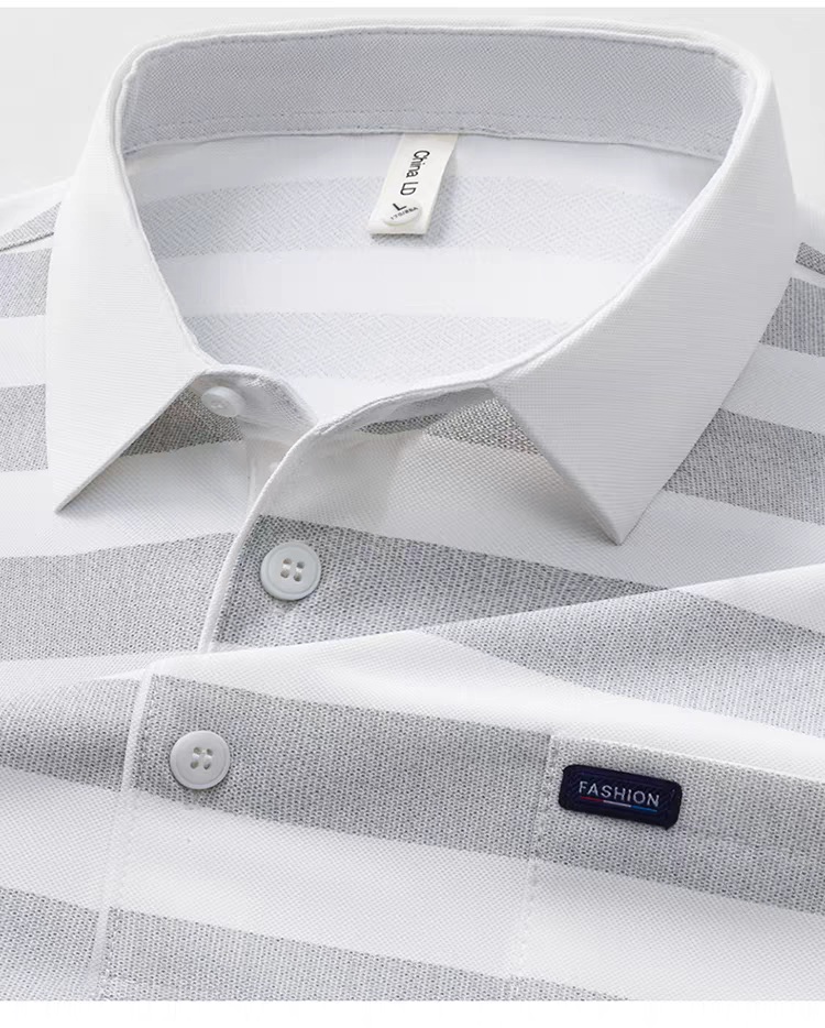 Men's Classic Horizontal Striped Polo T-Shirt