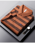 Men's Classic Horizontal Striped Polo T-Shirt