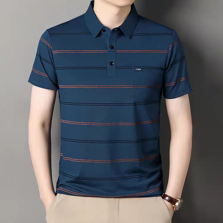 Men's Fine Stripe Polo T-Shirt