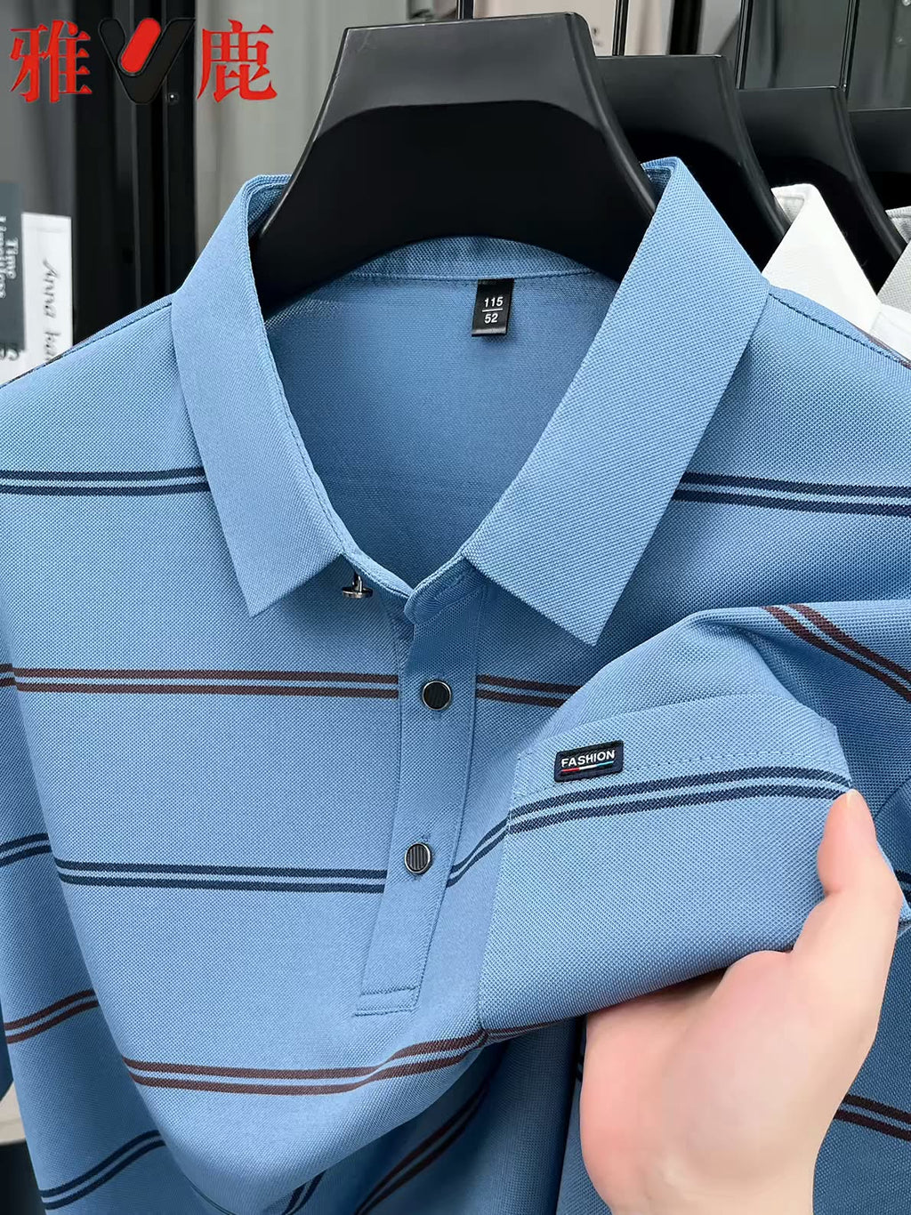 Men's Fine Stripe Polo T-Shirt