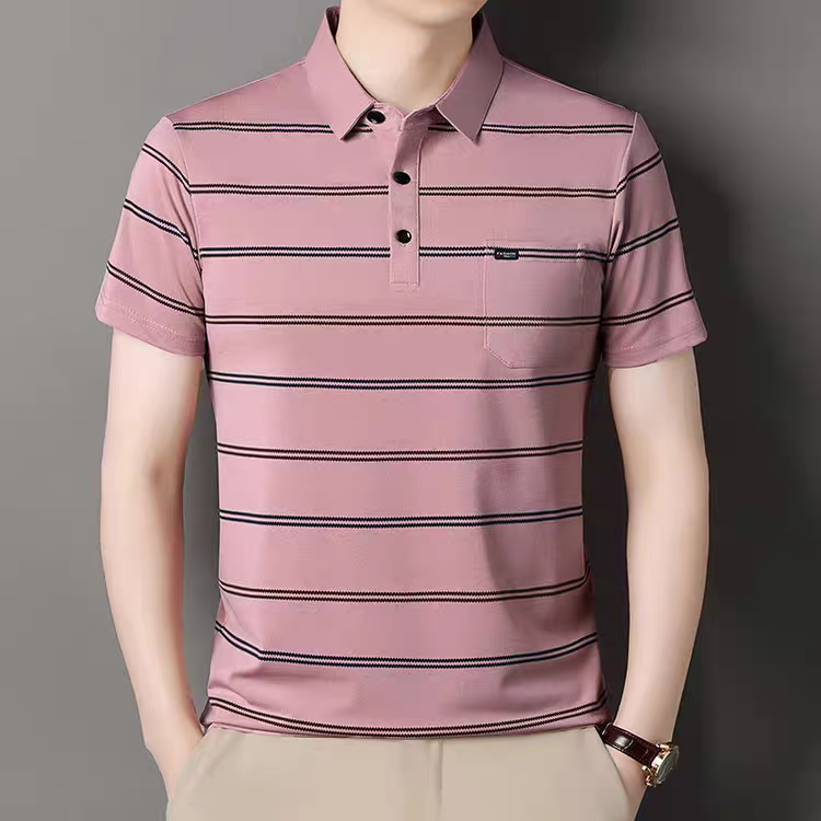 Men's Fine Stripe Polo T-Shirt