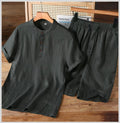 Men's Grey Linen Blend Co-Ord Set