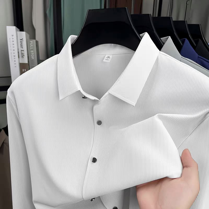 Men's Ribbed Texture Full Sleeve Shirt