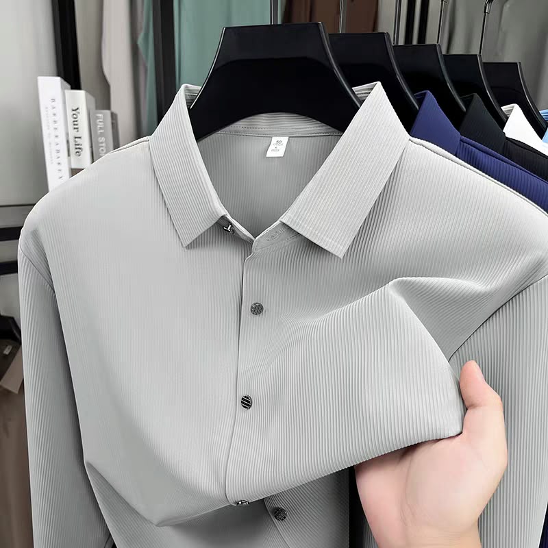 Men's Ribbed Texture Full Sleeve Shirt