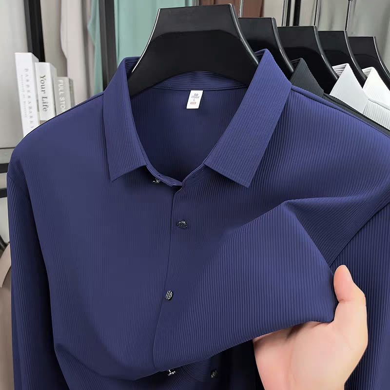 Men's Ribbed Texture Full Sleeve Shirt