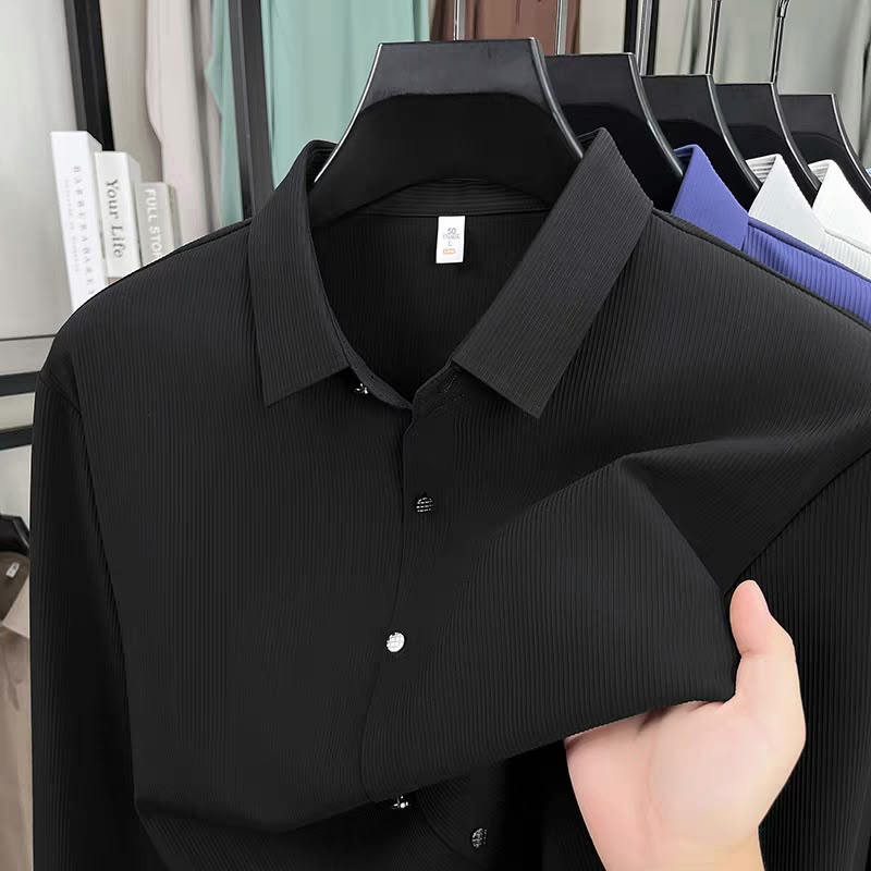 Men's Ribbed Texture Full Sleeve Shirt