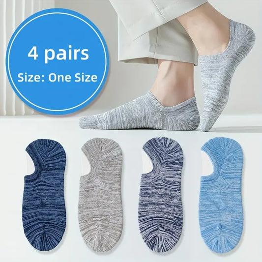 Men's 4-Pack Multicolor Marled Knit Low-Cut Socks